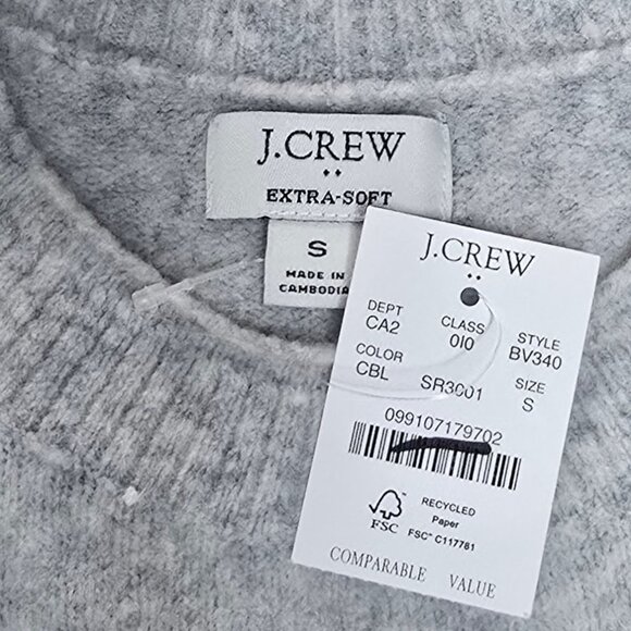 J. Crew Extra-Soft Colorblock Mock Neck Sweater Merino Wool Blend NWT - Picture 11 of 12